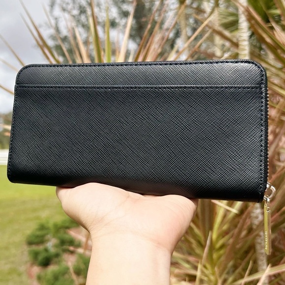 Kate Spade Spencer Large Continental Wallet Black Leather - Picture 3 of 4